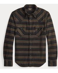 RRL - Slim Fit Plaid Twill Western Shirt - Lyst