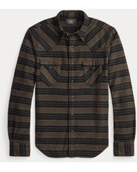 RRL - Slim Fit Plaid Twill Western Shirt - Lyst