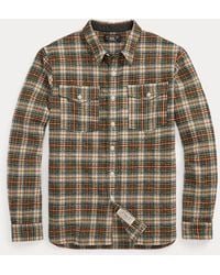 RRL - Kariertes Twill-Arbeitshemd Aus Wolle - Lyst