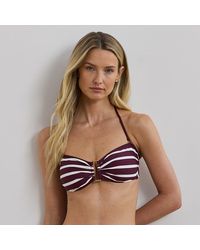 Ralph Lauren - Striped Ring-Front Bandeau Bikini Top - Lyst