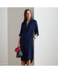 Ralph Lauren - Double-Faced Georgette Shirt Dress - Lyst