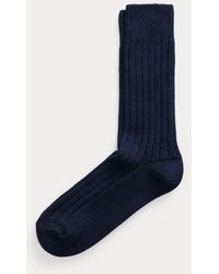 RRL - Indigo Stretch Cotton-blend Socks - Lyst