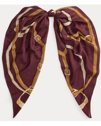 Ralph Lauren - Belting-Print Wool-Silk Square Scarf - Lyst