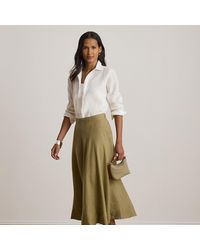 Ralph Lauren - Linen A-Line Midi Skirt - Lyst