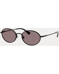 Polo Ralph Lauren - Plaid-Accent Round Metal Sunglasses - Lyst