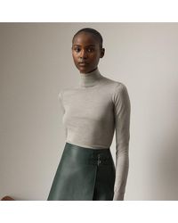 Ralph Lauren - Stretch Silk Jersey Mockneck Jumper - Lyst