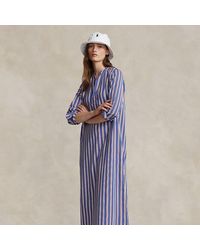 Polo Ralph Lauren - Striped Cotton Long-sleeve Shirtdress - Lyst