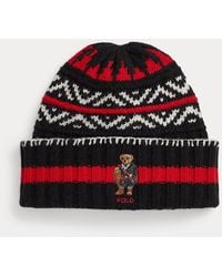 Ralph Lauren - Polo Bear Patterned Wool-Blend Beanie - Lyst