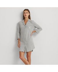 Lauren by Ralph Lauren - Ralph Lauren Striped Cotton Sleep Shirt - Lyst