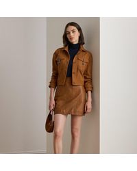 Ralph Lauren - Minifalda De Tubo De Piel De Cordero - Lyst