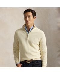 Polo Ralph Lauren - Mesh-Knit Cotton Quarter-Zip Jumper - Lyst