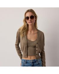 Ralph Lauren - Silk-Blend Mouliné Cardigan - Lyst