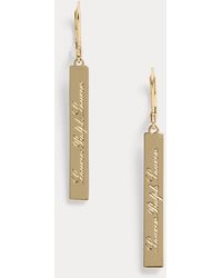 Lauren by Ralph Lauren - Gold-tone Logo Linear Earrings - Lyst