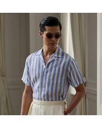 Ralph Lauren - Camicia sahariana in lino a righe - Lyst