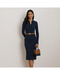 Ralph Lauren - Abito polo in misto cotone a coste - Lyst