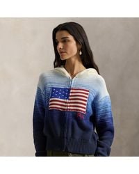 Polo Ralph Lauren - Flag Ombré Cotton Zip Hoodie - Lyst