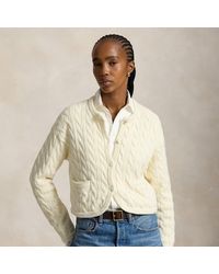 Polo Ralph Lauren - Cable-Knit Cotton-Blend Cardigan - Lyst