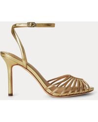 Ralph Lauren - Mckayla Metallic Nappa Leather Sandal - Lyst