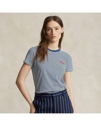Polo Ralph Lauren - Shrunken Fit Logo Striped Jersey Tee - Lyst