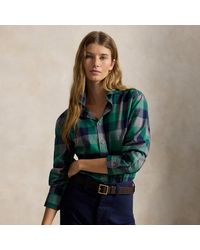 Polo Ralph Lauren - Oversize Fit Plaid Cotton Twill Shirt - Lyst
