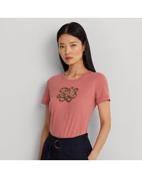 Lauren by Ralph Lauren - Jersey T-shirt Van Katoenmix Met Logo - Lyst