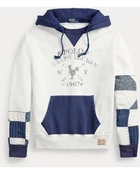 Polo Ralph Lauren Distressed Fleece Hoodie Met Logo - Blauw