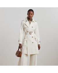 Ralph Lauren - Zweireihiger Trenchcoat Mit Baumwolle - Lyst