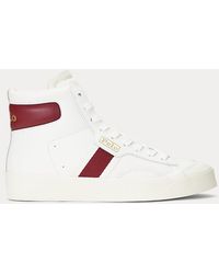 Ralph Lauren - Court Vulc Mid Leather Trainer - Lyst