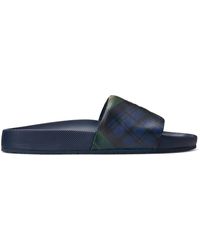 Ralph Lauren Cayson Tartan Slide Sandal - Blue