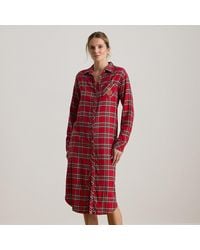 Ralph Lauren - Ralph Lauren Plaid Brushed Twill Long Sleep Shirt - Lyst