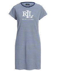 Lauren by Ralph Lauren - Ralph Lauren Logo Striped Interlock Sleep Tee - Lyst