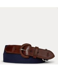 Polo Ralph Lauren - Webbed Cotton & Leather Belt - Lyst