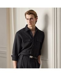 Ralph Lauren - Pinstripe Wool-Linen Shirt - Lyst
