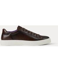 Ralph Lauren - Severn Burnished Calfskin Trainer - Lyst
