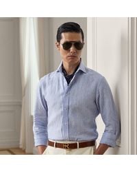 Ralph Lauren - Gestreept Linnen Overhemd - Lyst