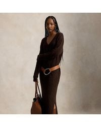 Polo Ralph Lauren - Cable-Knit V-Neck Jumper Dress - Lyst