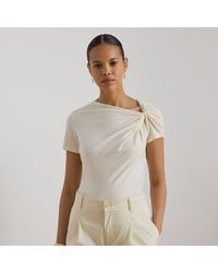 Ralph Lauren - Twist-Neck Cotton Jersey T-Shirt - Lyst