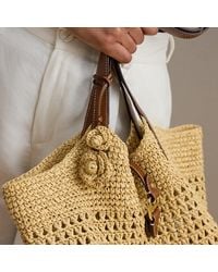 Ralph Lauren - Leather & Crocheted Straw Flower Charm - Lyst