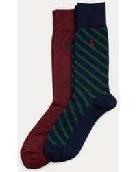 Polo Ralph Lauren - Polka-dot & Striped Trouser Sock 2-pack - Lyst