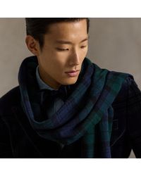 Polo Ralph Lauren - Check-Pattern Fringed Scarf - Lyst