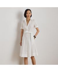 Ralph Lauren - Belted Cotton-Blend Shirtdress - Lyst