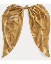 Ralph Lauren - Belting-Print Wool-Silk Square Scarf - Lyst