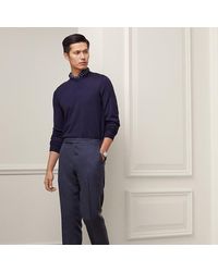 Ralph Lauren Purple Label - Ralph Lauren Gregory Hand-tailored Silk-linen Trouser - Lyst