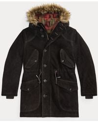 RRL - Wildlederparka Mit Kunstpelzbesatz - Lyst