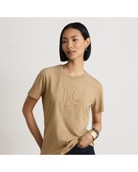 Ralph Lauren - Embroidered-Logo Heathered Jersey Tee - Lyst