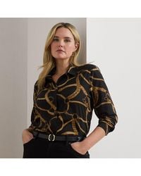 Ralph Lauren - Ralph Lauren Classic Fit Belting-Print Crepe Shirt - Lyst
