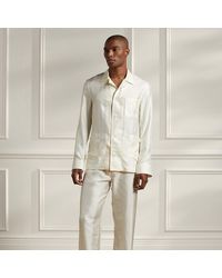 Ralph Lauren - Ralph Lauren Monogram Silk Pajama Set - Lyst
