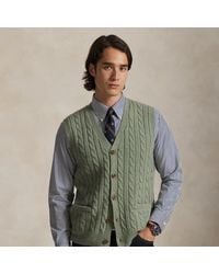 Ralph Lauren - Cable-Knit Wool-Cashmere Sweater Vest - Lyst