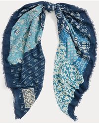 Polo Ralph Lauren - Foulard patchwork in cotone con frange - Lyst