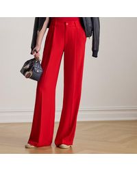 Ralph Lauren - Double-Faced Georgette Wide-Leg Trousers - Lyst